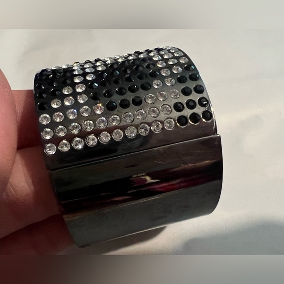 Galini, One of a kind multi-tone black wrist watch with crystal bedazzling. - Picture 4 of 6